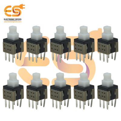 5.8 x 5.8 mm 6-Pin Push Button Horn Type Switch Pack of 10